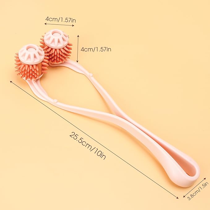 Cat Massager Roller 10x1.57 Inch For Medium to Large Adult Cats, Silicone Grooming Tool Relaxer Pink Stick with Pink Massage Face Thin Scroll Wheel for Indoor Dog Head's Pet