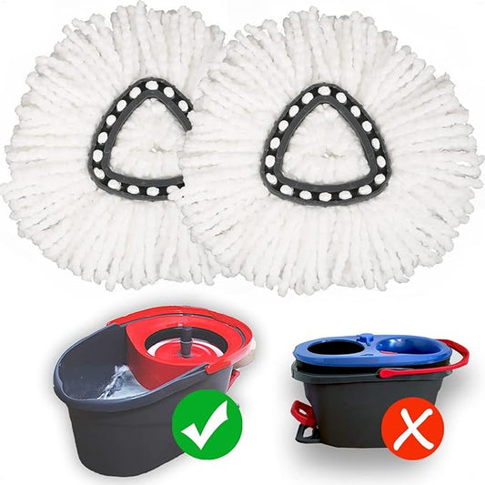 2 Pack Mop Replace Head Compatible with Ocedar Easy Wring Spin Mop, Microfiber Mop Refill Spin Mop Replacement, Deep Cleaning Machine Washable and Easy-to-Replace