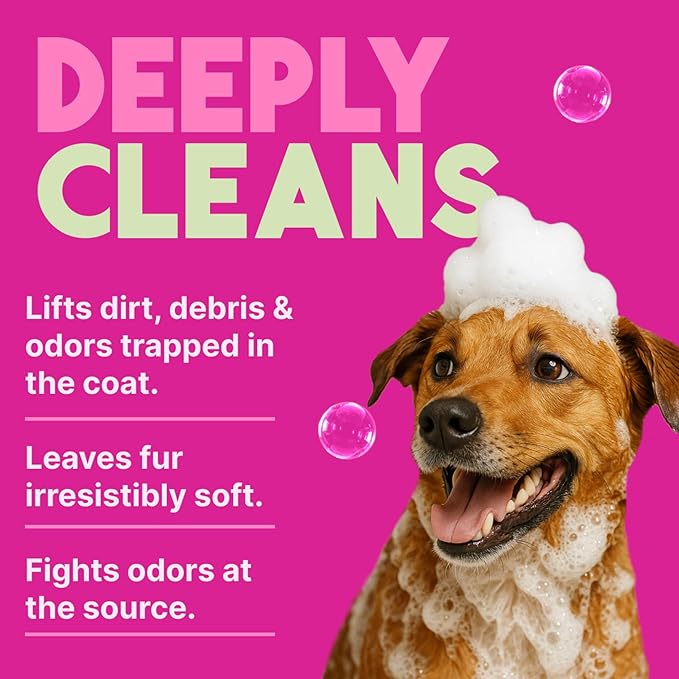 TropiClean Deodorizing Dog Shampoo for Smelly Pets, Professional Dog Shampoo, Long Lasting Odor Control, Puppy Safe, USA Made, Berry Scent, 1 Gal