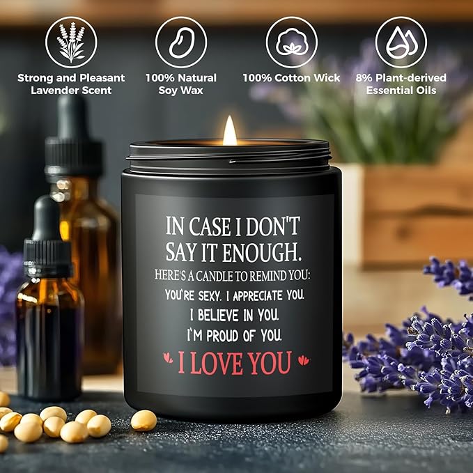 MOASITN Couples Candles for Her Him, Valentines Day, Birthday, Anniversary Christmas Candle for Men, Women, Boyfriend, Girlfriend, Personalized I Love You Candles Presents for Husband Wife