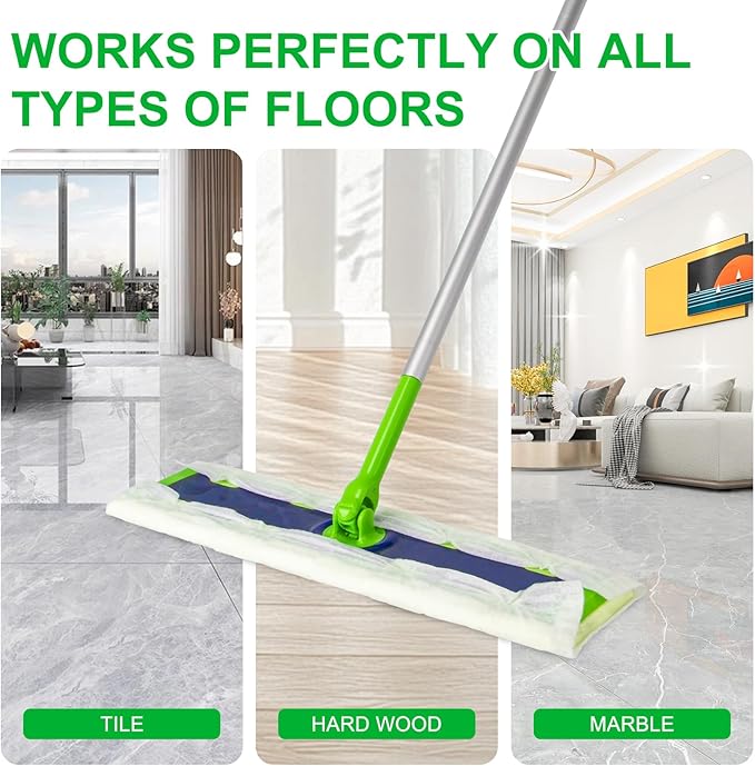 40 Count XL Dry + Wet Mopping Cloths Kit for Swiffer Sweep XL Mop, Disposable X-Large Mop Pads Refills Kit Includes 30 Dry Sweeping Cloths & 10 Wet Mopping Pads for Multi-Surface Floor Cleaning