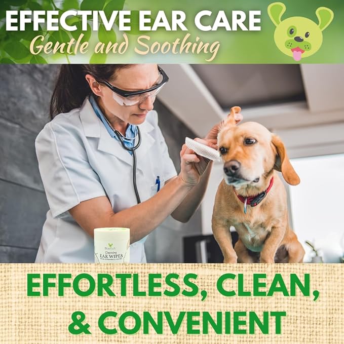 EcoBark Premium Dog Ear Cleaner Finger Wipes- Advanced Ear Finger Wipes for Dogs with Aloe Vera & Chamomile - Gentle Otic -Coconut Scent - Soothe Dog Ear Itching - Cleanse Away Dirt and Debris