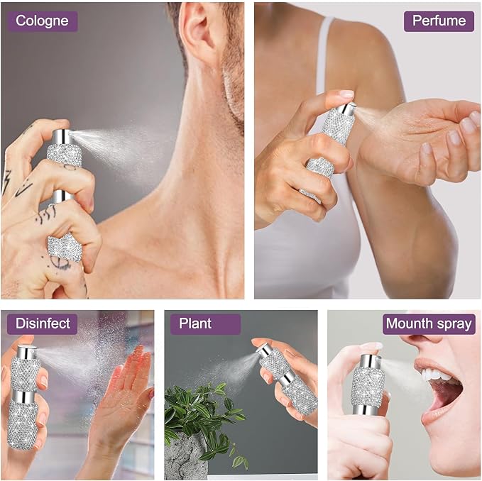 Portable 8ML Perfume Travel Refillable Bottle, Travel Size Perfume Refill Atomizer Bottle,Mini Spray Bottle Empty for Refill(2pc)