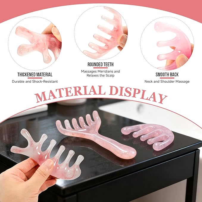 3 Pack Head Massager Tool Scalp Comb Resin Scalp Stress Relax Tool for Giving to Friends & Family as Wedding Gifts, Mother's Day Gifts