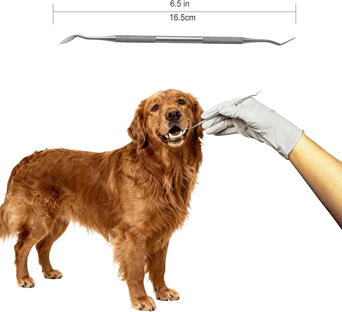 Pet Teeth Cleaning Kit for Dogs,3 Stainless Steel Removal Sticks and 20 Cleaning Wipe Finger Sleeves,Manual Teeth Cleaning Tools for Removing Deposited Dirt and Plaque From the Teeth of Cats and Dogs.
