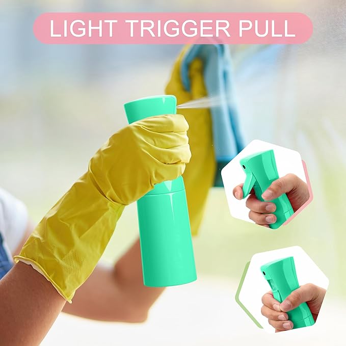 Hair Mister Spray Bottle，Spray Water Bottle Fine Mist Refillable Plants（6.8OZ /200ML） Barber，Showering Pets, Plants, travel, Ironing and Cleaning ﻿ ﻿ ﻿ (Green)