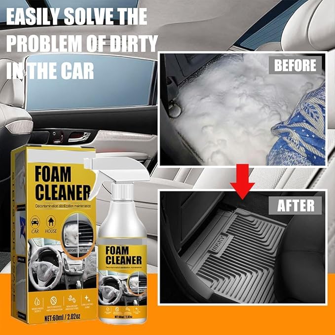 Multi-Purpose Foam Cleaner, 2025 New Multi-Purpose All Around Master Foam Cleaner Spray for Car Interior & Seats (2pcs)