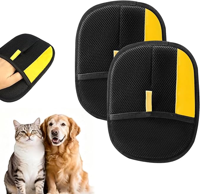 2pcs Electrostatic Pet Hair Removal Gloves: Quick Wiping - Reusable & Washable for Sofa Clothing Pet Beds Effortless Cats & Dogs Hair Remover for Pets