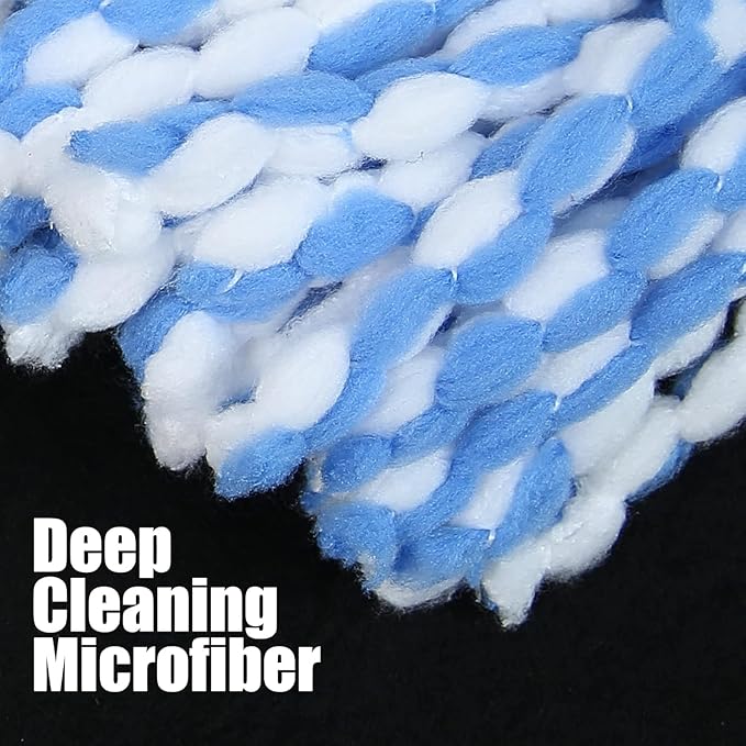 2 Pack Spin mop Replacement Head, Spin mop Scrub Brush,Microfiber Mop Refills, Easy to Replace,for Bathroom,Kitchen,Tub and Tile,Easy Cleaning,Suitable for Ocedar RinseClean 2-Tank System Spin Mop (B)