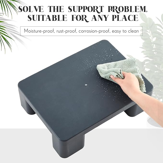 1 Pack Dunnage Rack, 15.75" Long x 11.81" Wide, 4.72" Height Plastic Dunnage Rack, 600+ Pound Capacity Storage Commercial Food Service Storage in Restaurant Kitchens Shop, Gray