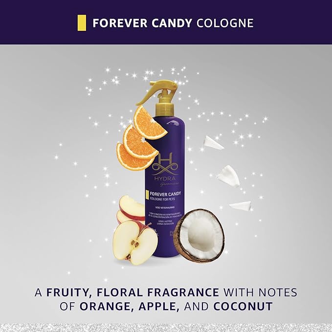 Hydra Forever Candy Pet Cologne, Finishing Cologne for Dogs and Cats, Grooming Spray, 15 FL.OZ