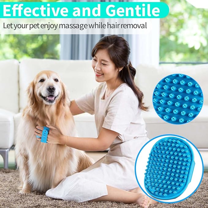 3-in-1 Dog Shampoo Brush - Scrubber & Shower Brush for Dogs