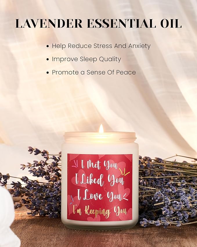 M&SENSE Gifts for Women Men, Funny Gift for Husband Boyfriend Wife Girlfriend, Keeping You Candles Gifts for Valentines Day Christmas 7oz 40 Hours Burning MSS60508X KeepingU