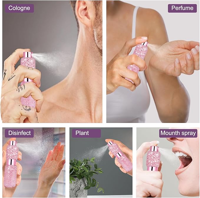 Portable 8ML Perfume Travel Refillable Bottle, Travel Size Perfume Refill Atomizer Bottle,Mini Spray Bottle Empty for Refill(2pc)