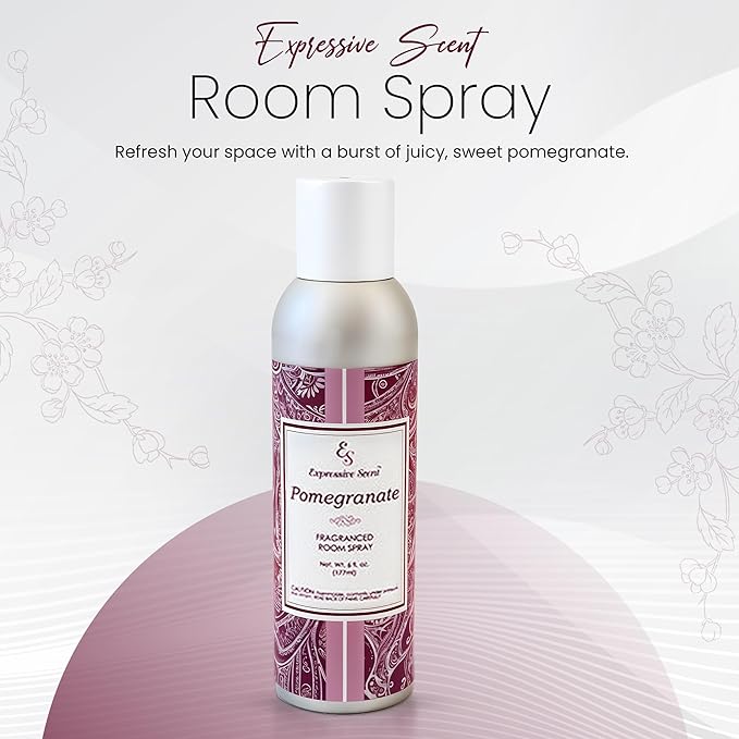 Expressive Home Scent Room Spray - Long Lasting Pomegranate Air Freshener Spray for Bathroom, home & Office - home fragrance spray 6 FLoz