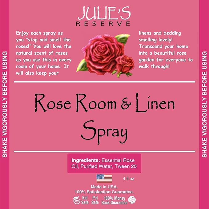 2 Pack Rose Room & Linen 4 oz Julie’s Reserve Natural Spray
