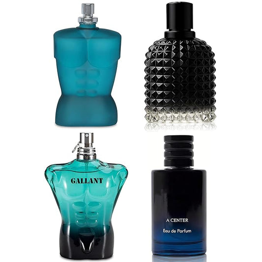 Men's Cologne Include 4 Variety Pack Perfume Gift Set- 3.4 Fl Oz Each Eau De Parfume Tobacco,Musk,Woody,Masculine Scent Long Lasting Fragrance(Bundle I)