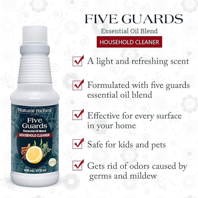 Natural Riches Household Cleaner Concentrate Five Guards from The Tales of French stories of Thieves Essential oil blend household cleaner - 16 fl oz