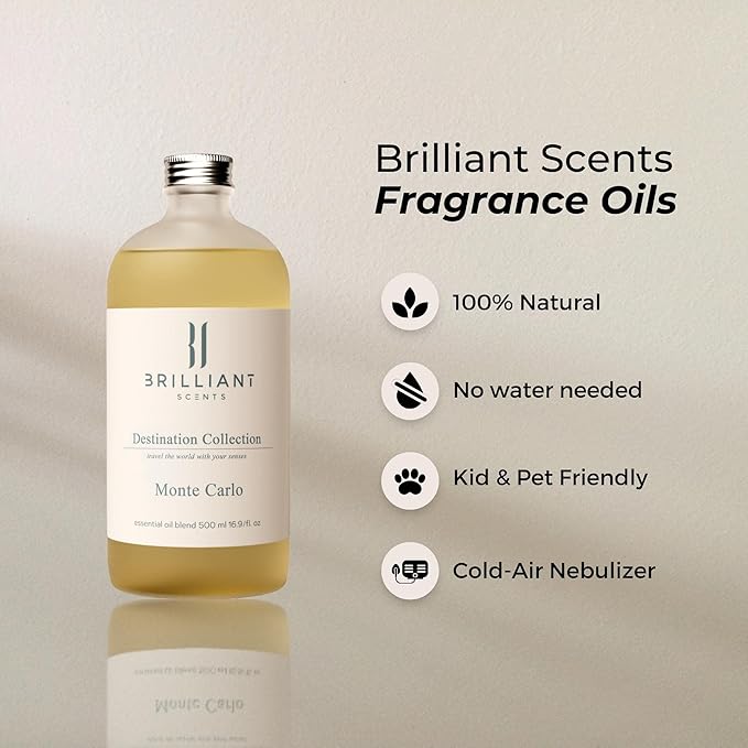 Brilliant Scents - Monte Carlo | Destination Series - Luxury Home & Business Scent | Cyclamen, Lemon Peel - Fragrance Oil - 200ml