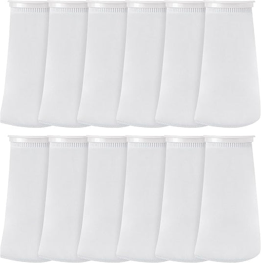 Jecery 16 Pack 4 Inch Ring Filter Socks 200 μm Aquarium Filter Bags Aquarium Socks for Tank Sump Saltwater Freshwater(9 × 4 inches)