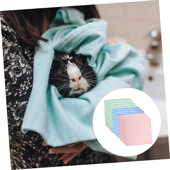 Kisangel 10pcs Washable Guinea Pig Blankets Small Pet Cage Liners Soft Supple Bedding Mats for Hamsters Rabbits Chinchillas Comfortable Skin-Friendly Pet Sleeping Pads
