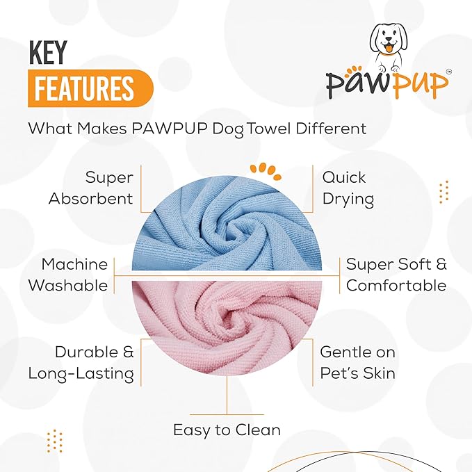 Dog Towels for Drying Dogs Super Absorbent Microfiber Pet Grooming Towel for Dogs, Cats and Other Pets (40 x 24 Inches, Pink and Blue)