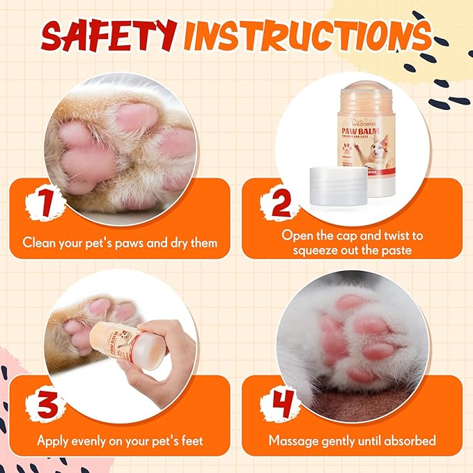 Cat Paw Butter 1.4 oz Paw Balm for Cats Dogs Dry Noses and Cracked Paws Protection Soother Balm Natural Butter for Rough Feet