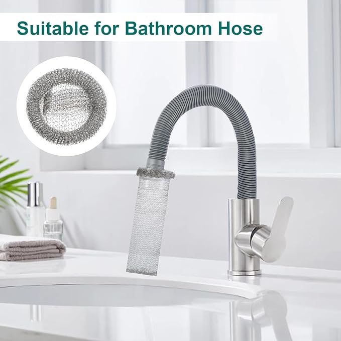 72 Pcs Stainless Steel Lint Traps for Washing Machine, Silver Laundry Mesh Washer Drain Hose Filter Snare with 72 Pcs Cable Ties