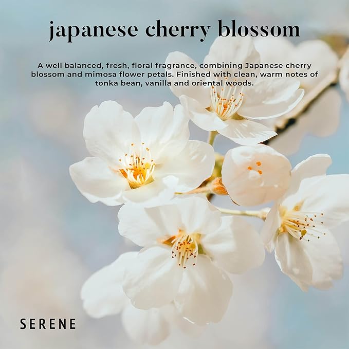 Hidden Label Large Scented Candle, Japanese Cherry Blossom, 30oz 3 Wick Huge Candle, Serene Collection Slow Burn Natural Soy Candles for Home Scented