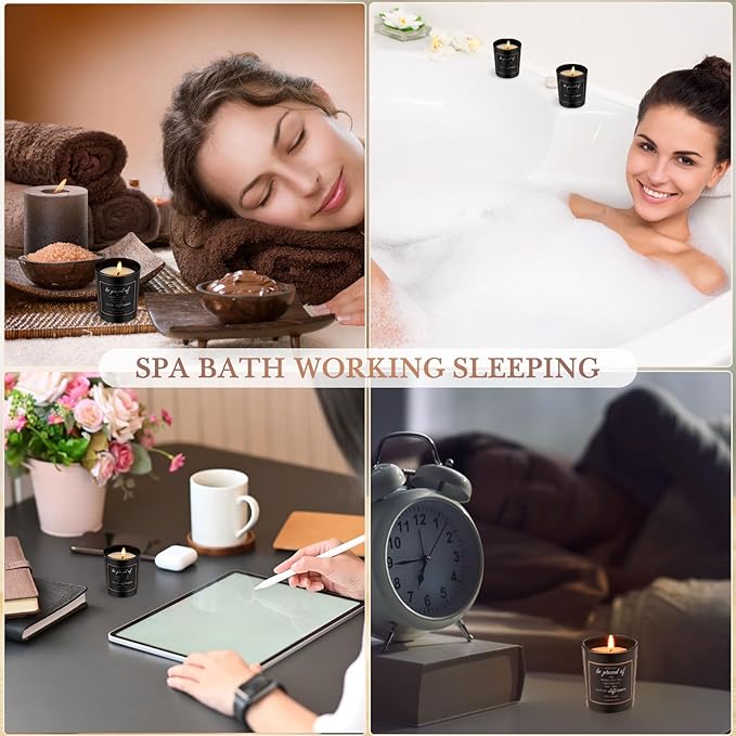 MTLEE 8 Pcs Employee Teacher Appreciation Gifts Scented Candles Gift Set Inspirational Soy Wax Jar Candle for Employee Teachers Presents Thank You Gift for Coworker Women Men, 8 Fragrances (Proud)