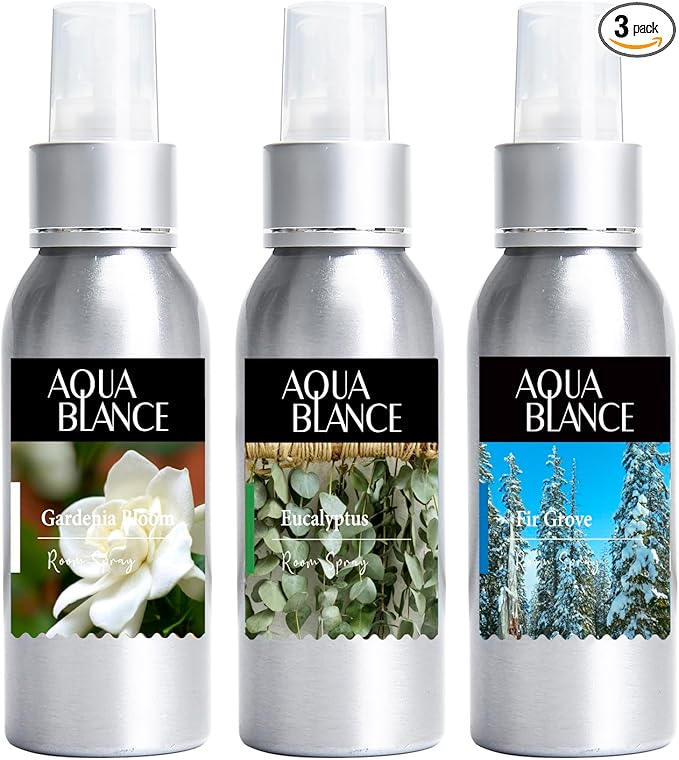 Fragrant Room Spray, Fir Grove, Eucalyptus Leaves, Gardenia Bloom, 3 x 3.4 fl oz, Air Fresheners Odor Eliminator for Home, Bathroom, Concentrated Room Spray