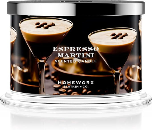 HomeWorx by SLATKIN + CO. Candle- Espresso Martini, 18 oz. Premium Scented Candle - 30-55 Hours Burn Time