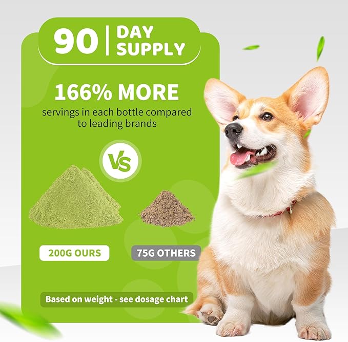 Iron Paws Dental Powder for Dogs 200g - 90 Day Supply, Enzymatic Teeth Cleaning Powder & Breath Freshener, Plaque & Tartar Remover for All Dog Breeds