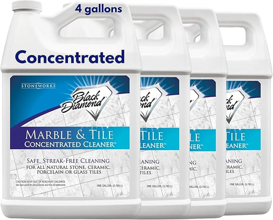 Black Diamond Stoneworks MARBLE & TILE FLOOR CLEANER. Great for Ceramic, Porcelain, Granite, Natural Stone, Vinyl and Brick. No-rinse Concentrate.(4-Gallons)