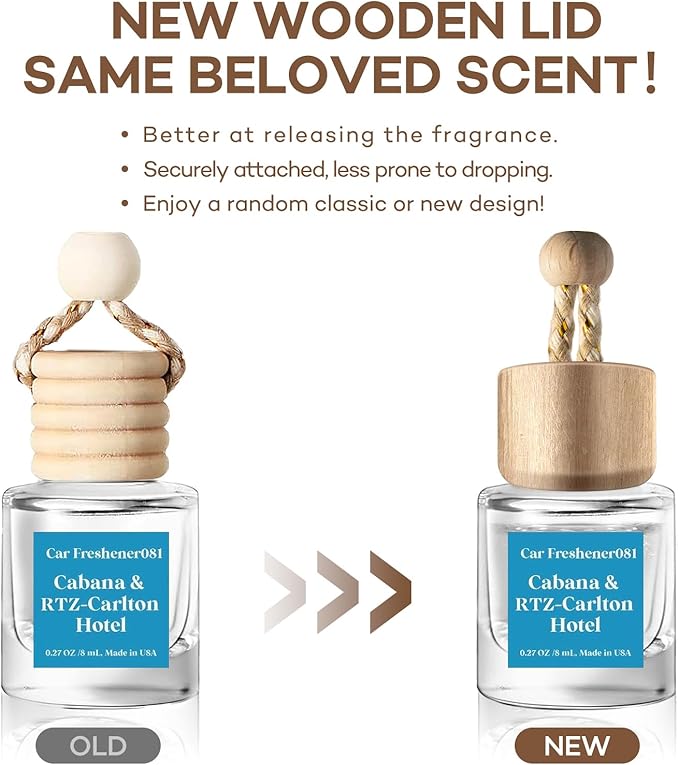 C Classy Car Air Freshener Hanging 2 Pack, Cabana Hotel Scent,Essential Oil Diffuser for C ar, Long-Lasting Fragrance, Car Air Fresheners for Women & Men Gift, Made in USA