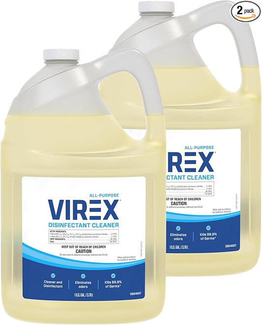 VIREX CBD540557 All Purpose Disinfectant Cleaner - Kills 99.9% of Germs and Eliminates Odors, Ready-to-Use Liquid Refill, Lemon Scent, 1-Gallon (Pack of 2)