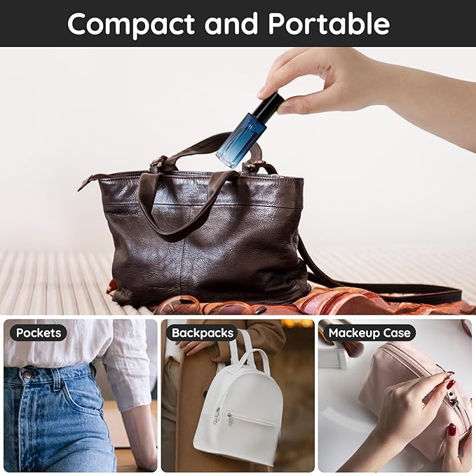 Segbeauty 10 Pack 0.34oz Empty Travel Cologne Sprayer, 10ml Multi-color Refillable Glass Perfume Atomizer Colorful, Portable Cologne Dispenser Spray Bottle Travel Size Sprayer Perfume Making Container