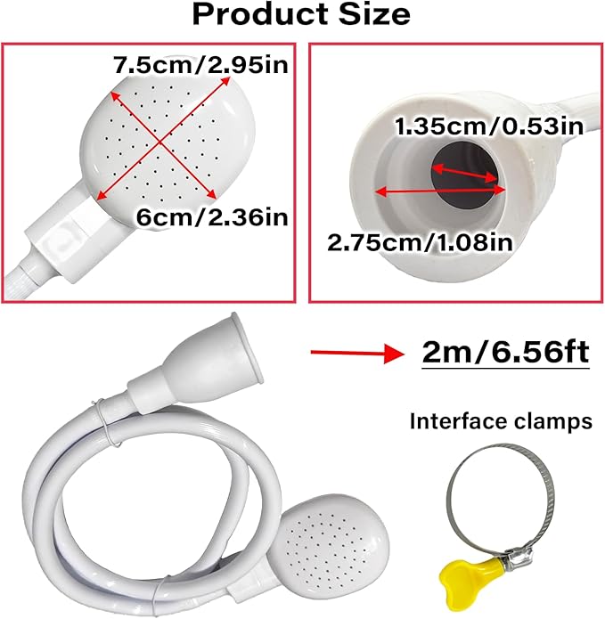 6.56FT/2M Sink Spray Hose,Faucet Sprayer Hose,Sink Hose Attachment for Portable Hand Held Shower Head Sprayer,Shampoo Sprayer Hose for Bathing Baby,Pets,Washing Hair,Rinsing Vegetables