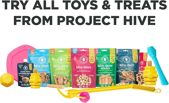 Hive Treats for Dogs Ñ Healthy, Non-GMO Project Verified, Natural Peanut Butter Flavored, Natural, Vegetarian Chews, Made in The USA (Hive Chews, Small Breeds)