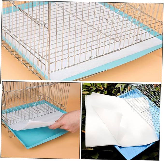100Pcs Thick Disposable Bird Cage Liners Paper Pads Absorbent Parrot Cage Liner for Easy Cleaning and Hygiene Maintenance