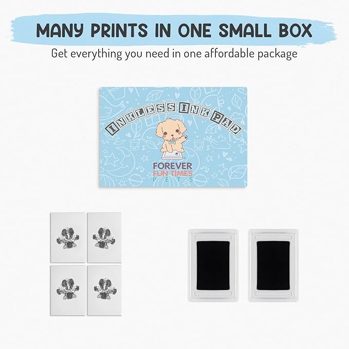Inkless Paw Print Kit for Dogs | Pet Paw Print Impression Kit | Dog Ink Paw Print Kit | Pet Paw Print Kit | an Easy to Use Paw Print Stamp Pad for Dogs | Contains an Ink Pad for Dog Paw Prints