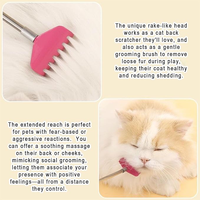 2-Pack Touch Therapy Toys for Pet, Telescopic Pet Massage Stick for Anxious Cats & Dogs, Bonding, Training & Stress Relief, Safe Touch for New Pets, Extends to 26" (A)