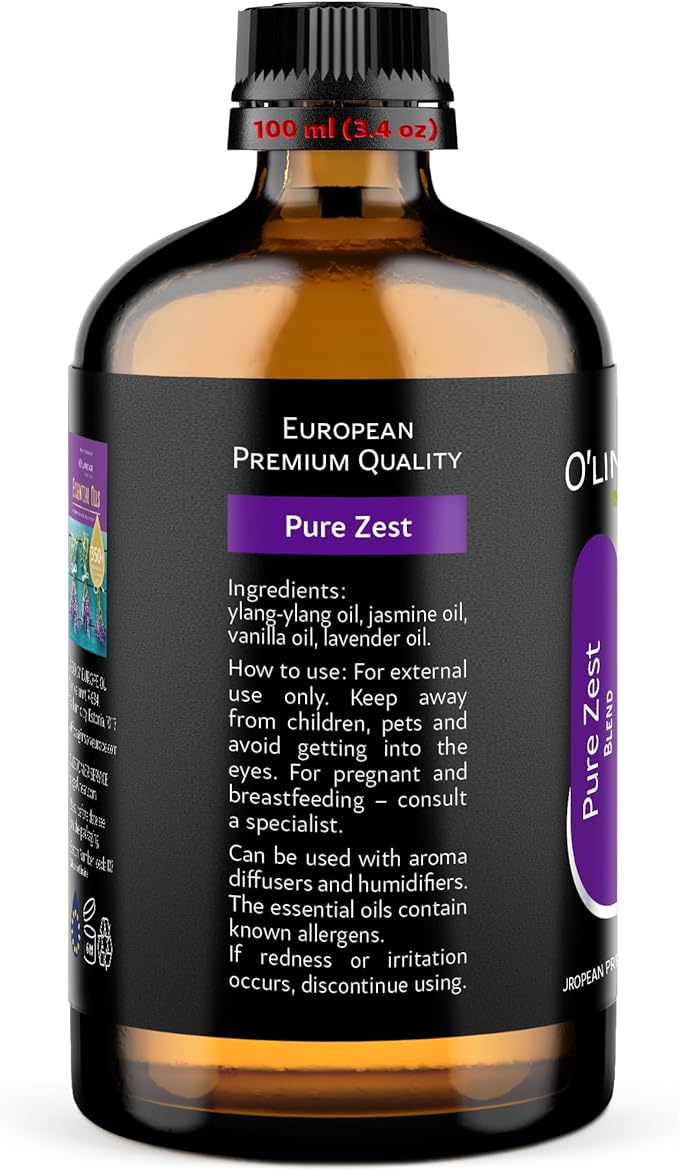 Pure Zest Love Essential Oil Blend - Natural Aromatherapy Candle Making Blend with Lavender, Jasmine, Vanilla, Ylang Ylang - Love Potion Essential Oil for Romantic Room Essentials and Scent Diffuser