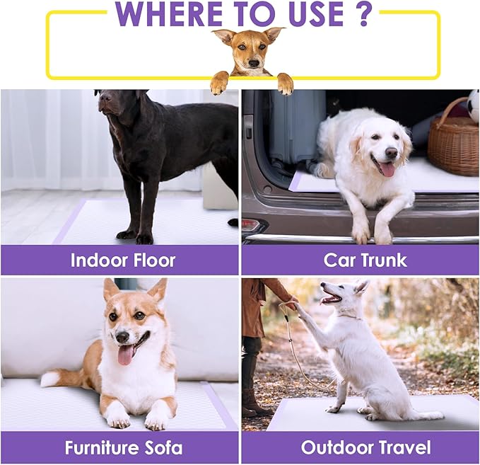 JollyMate 28"x34" Extra Large Dog Pee Pads 100 Counts, Leak-Proof Heavy Absorbent Pee Pads for Dogs, Quick Dry Disposable Puppy Pee Pads Slight Fresh Scented