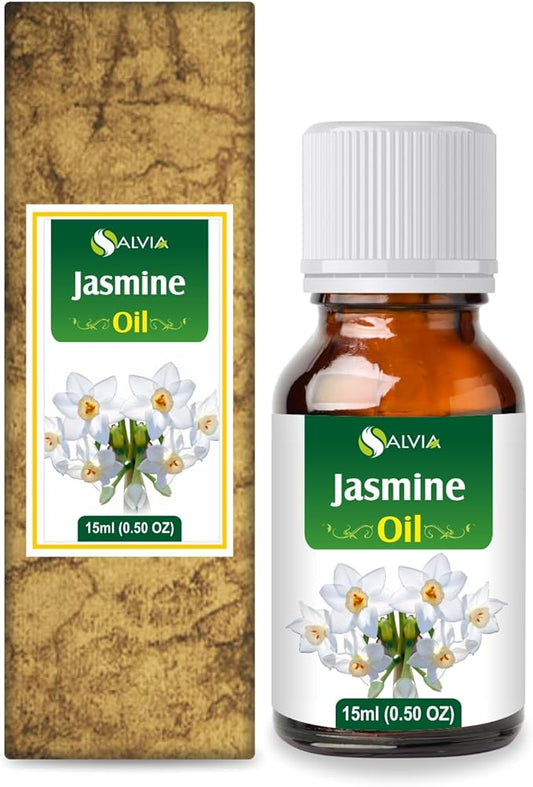 Jasmine (Jasminum Grandiflorum) Essential Oil Pure & Natural Undiluted Uncut Oil | Use for Aromatherapy, Skin & Hair - Therapeutic Grade - (15 ML)
