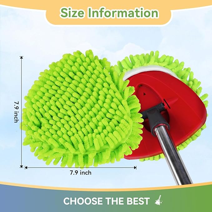 4 Pack Reusable Microfiber Mop Pads Compatible with O-Cedar EasyWring 1-Tank Spin Mop System,Elastic Mop Head Replacement for Deep Clean,Machine Washable Mop Refills