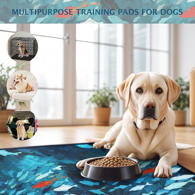 IEUUMLER Washable Pee Pads for Dogs, 2 Pack Reusable Waterproof Puppy Pads, Non-Slip Super Absorbent Training Pad for Playpen Crate Bed EU012