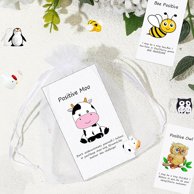 20Set Employee Appreciation Gifts Bulk for Coworkers Thank You Staff Gifts Mini Animal Pun Card,Ideal for Employee Appreciation,Graduation,Students Teacher,Birthday,Christmas,Wedding