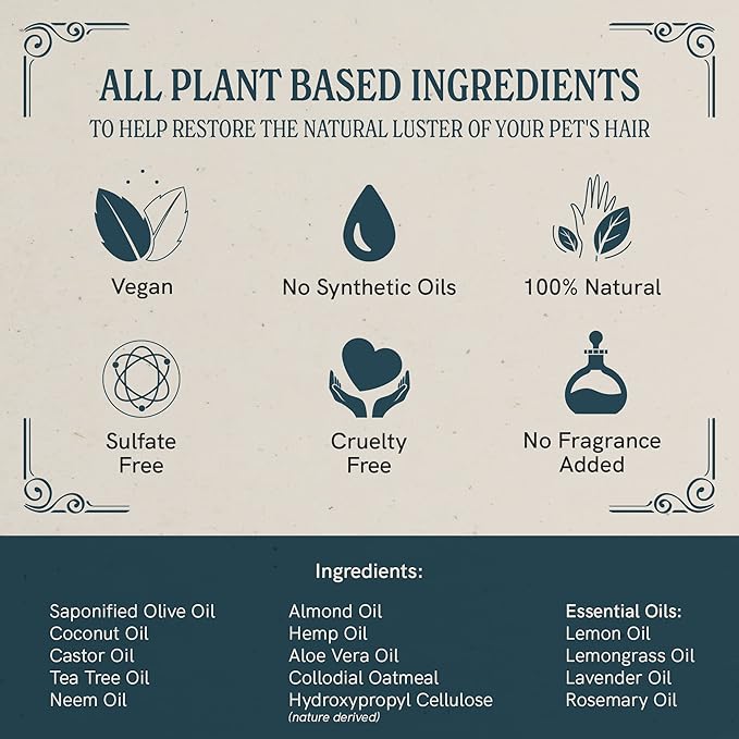 JR Liggett’s Natural Liquid Dog Shampoo for Sensitive Skin - 100% Detergent-Free, Non-GMO, Tear-Free Formula Gently Calms Dry, Itchy Skin - Safe for Puppies and for Regular Use - 8.45 fl oz