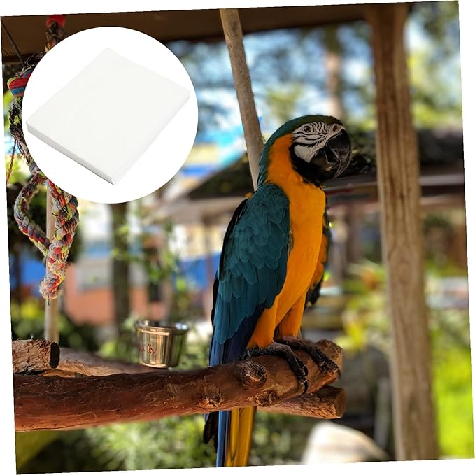 100Pcs Parrot Cage Liners Disposable Absorbent Bird Cage Mats with Bottom for Accessories Breathable Cushion Pads for Pet Birds and Cockatiels
